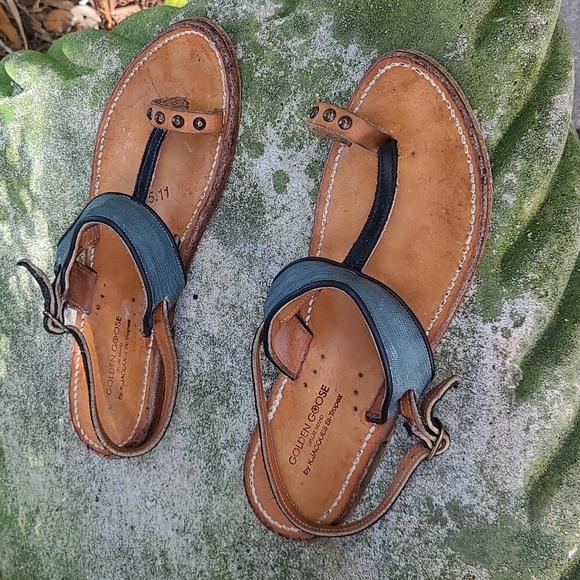 Rare Golden Goose by K. Jacques St-Tropaz T strap leather sandals. Sz 40… - Picture 1 of 16